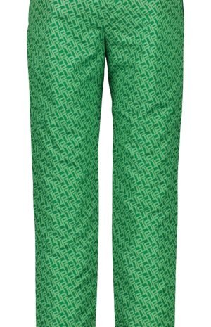 Green monogram pants