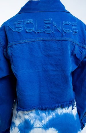 Blue insolence crop jacket